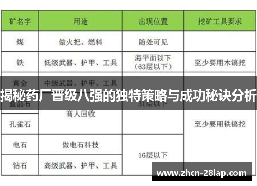 揭秘药厂晋级八强的独特策略与成功秘诀分析